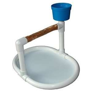   Table Top Bird Play Stand PVC w/ 1 Feeding Cup