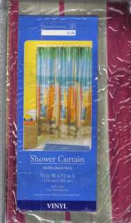  to our auctions. Up for bid we have a surf board shower curtain 