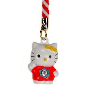 HELLO KITTY BELL CHARM Cell Mobil Phone Strap Brass NEW  