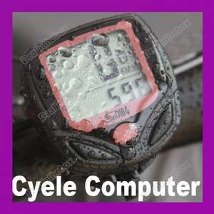 Digital Bike Bicycle Cycle Computer LCD Odometer Speedometer+cable 