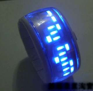   Jelly LED Date Digital Sport Bracelet Binary Wrist Watch  
