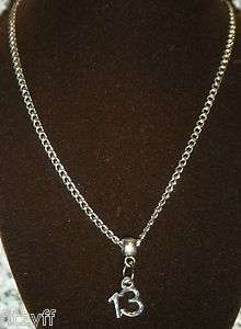 13th Birthday Gift   Number 13 Pendant & Chain Necklace 18 Inch 