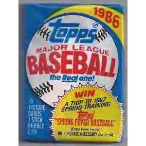  of 3 1986 Topps Baseball Wax Packs (45 Cards Total): Everything Else