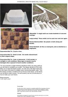   Retaining Wall Block Concrete Molds, Stone Brick Cement Form Moulds