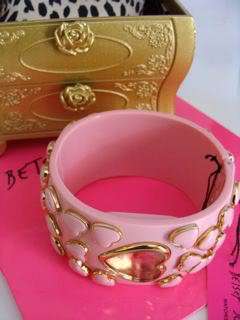 New Betsey Johnson Yellow Gold crystal Watch bracelet  