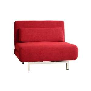   Romano Convertible Sofa Chair Bed, Red 