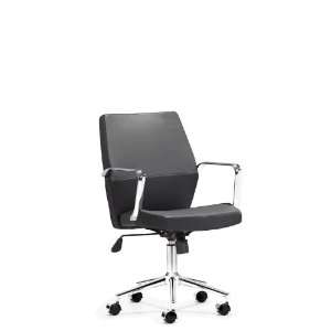  Zuo Holt Low Back Office Chair, Black PU