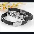   Black Rubber Stainless Steel Wire Wrap Bracelet Bangle Wristband C019