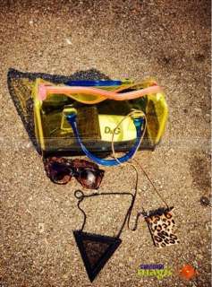 Women Jelly Plastic Clear Bucket Handbag Beach Shoulder Bag #530 