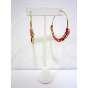  LUC jewelry pink and gold large hoop earrings Jewelry