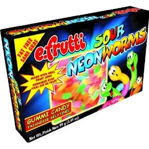 frutti Sour Neon Worms, 3.49 Ounce Boxes (Pack of 10)  