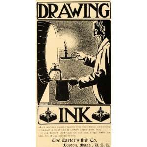  1899 Ad Drawing Ink Black Fluid India Liquid Carter Art 