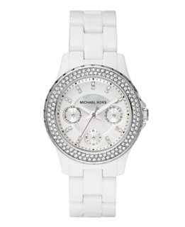 Michael Kors Watch, Womens White Acetate Bracelet MK5458   All 