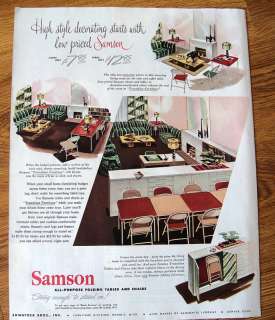 1948 Samson Folding Card Table Chairs Ad  