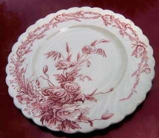 Wilkinson Clarice Cliff Pink Chelsea Bread Plate  