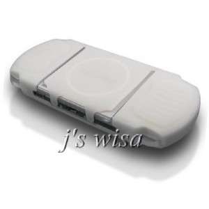 PSP SLIM 3000 SILICONE SLEEVE CASE COVER CLEAR WHITE  