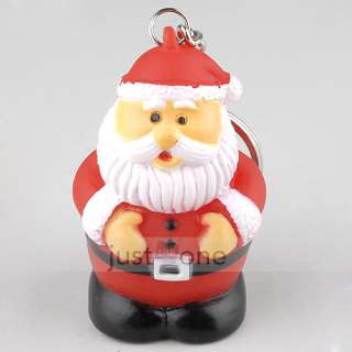 Creative Gifts Mini LED Light Up Colors Flash Cute Santa Claus Key 