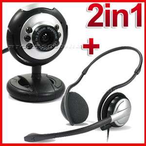 PC Computer USB 16M HD Webcam Camera+Headset Microphone  