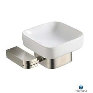  Fresca Solido Wall Mounted Ceramic Soap Dish   Brushed 