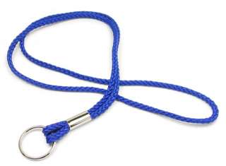 The L402 is awoven cord lanyard with metal keyring. They are great 