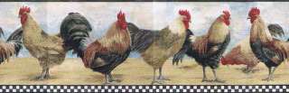 KITCHEN ROOSTERS,HEN Wallpaper Border TRY8712  