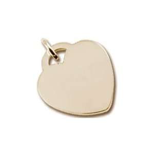   Rembrandt Charms Large Heart Disc Charm, Gold Plated Silver Jewelry