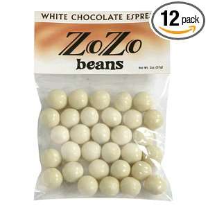 ZoZo Beans White Chocolate Espresso Beans, 2 Ounces (Pack of 12)