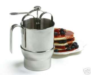 Norpro 18/10 Stainless Steel Jumbo Pancake Dispenser 4 Cup With Holder