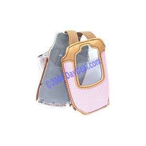  Pink Checkers Clam Shell Carrying Case for Sanyo SCP 5300 
