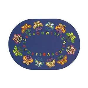  Butterfly Delight Classroom Rug   Oval   54W X 78L 