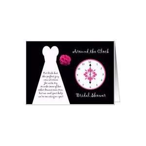  Around the Clock Bridal Shower Invitation in Pink Card 