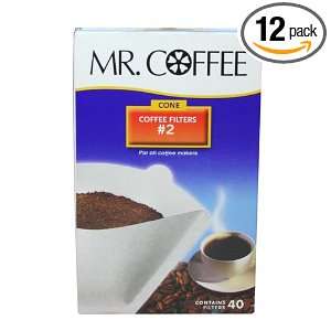 Mr. Coffee #2 Cone Filter Coffee Filters, White Paper, 40 Count Boxes 
