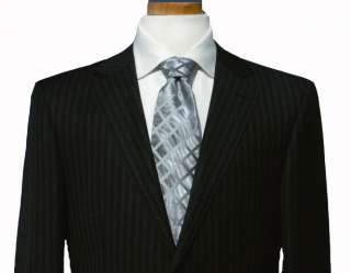 New Marco Valentino Black w/ Silver Gray Stripes Cashmere Wool Men 