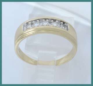Mens 14kyg Round Diamond Wedding Anniversary Ring .25ct  