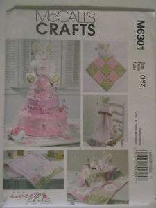 McCalls Baby Pattern M6301~Diaper Cake,Burp Cloth,Bunny  