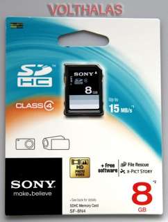   Sony SF 8N4 8GB SDHC Memory Card* HD Stick Cybershot Digital Camera HD