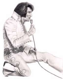 ELVIS PRESLEY LITHOGRAPH POSTER PENCIL DRAWING PRINT #2  