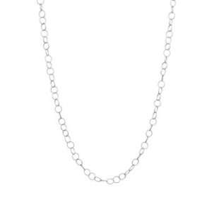    Dainty Linked Necklace   LONG 46 Chain Silver Plate: Jewelry