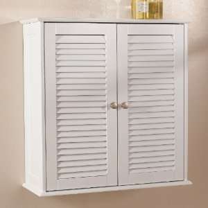BrylaneHome Louvered Hanging Wall Cabinet 