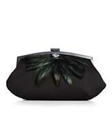 NEW Jessica McClintock Handbag, Feather and Stone Luxe Clutch