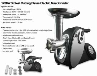 1200W Electric Meat Grinder 3 Cutting Plates with CE GS Certificated 