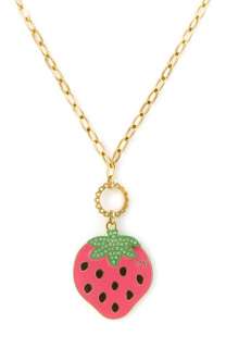 Betsey Johnson Sweetie Pie Strawberry Pendant Necklace  