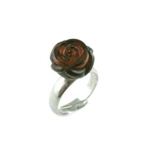   Amber Rose & Adjustable Sterling Silver Ring Amber Collection
