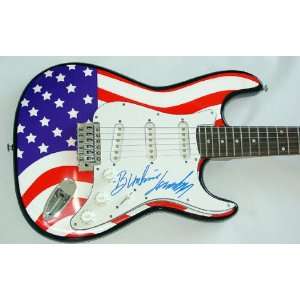  WASP Blackie Lawless Autographed Signed USA Flag Guitar 