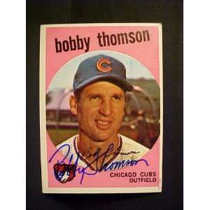 Bobby Thomson Chicago Cubs #429 1959 Topps Signed Autographed Baseball 
