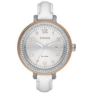  Fossil Bridgette Leather Watch   White Fossil Watches