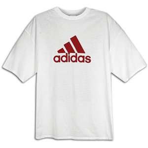   : adidas Mens Logo Tee ( sz. M, White/Deep Red ): Sports & Outdoors