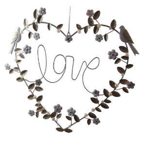  Gisela Graham Shabby Chic Silver Love Heart Wreath