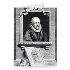 John Stow (engraving) by George Vertue   Greeting Card (Pack of 2 