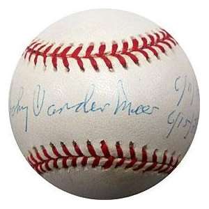  Johnny Vander Meer Signed Ball   with 6 11 38 6 15 38 